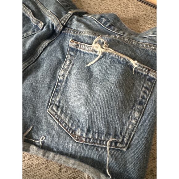 AGOLDE Parker High Rise Distressed Denim Shorts - Organic Cotton Blue 29 - Picture 8 of 8
